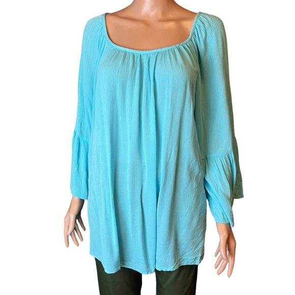 Talbots Bell Sleeve Scoop Neck Rayon Top Blouse 2X - Picture 1 of 4